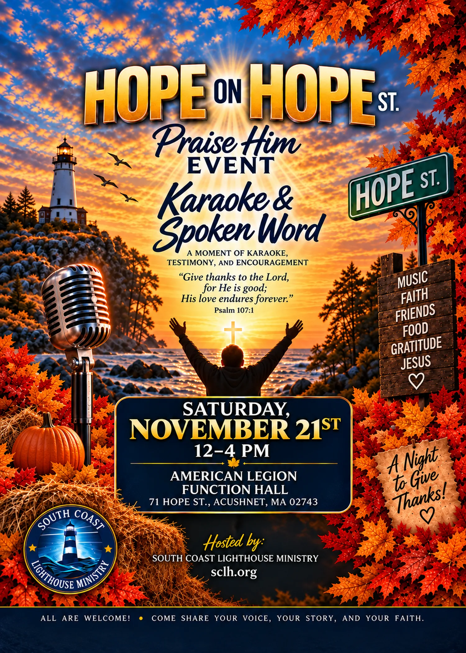 Praise Him - November! Bring a friend and let's get give thanks!
